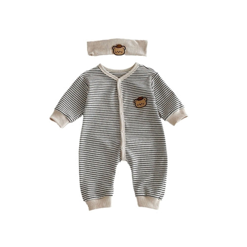Autumn Arrival Baby Unisex Long Sleeves Striped Pattern Single