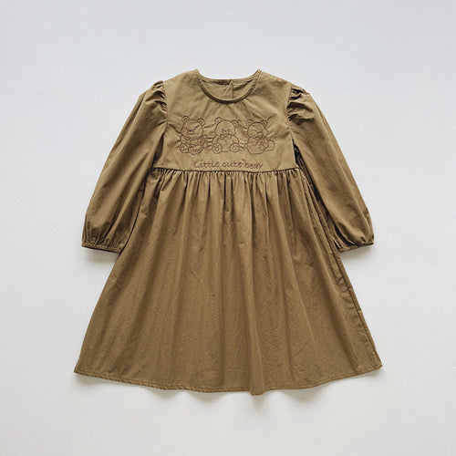 (Kopie) Baby Kids Girls Teddy Bear and Letters Pattern Long Sleeves Crew Neck