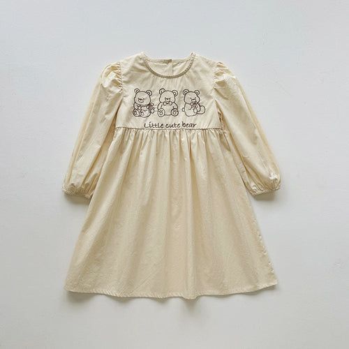 (Kopie) Baby Kids Girls Teddy Bear and Letters Pattern Long Sleeves Crew Neck