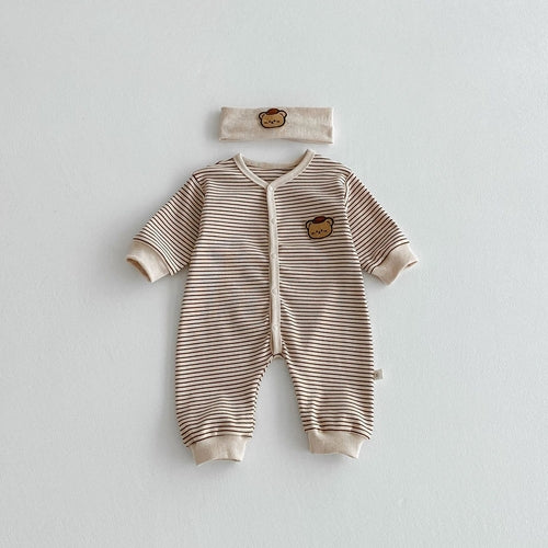 Autumn Arrival Baby Unisex Long Sleeves Striped Pattern Single