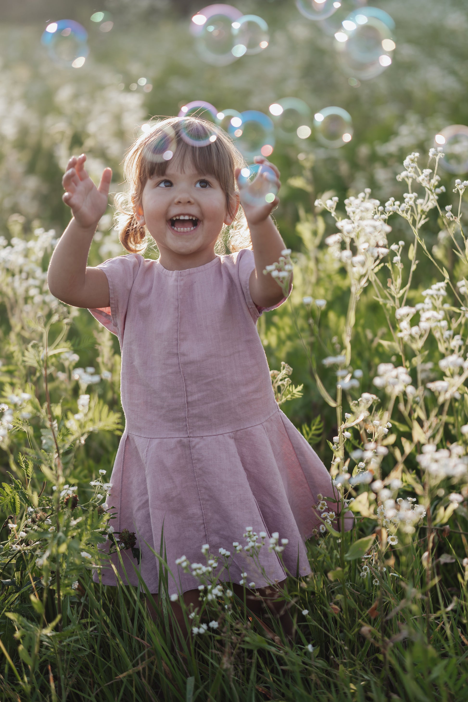 Ramie Baby/Kid Dress - Beige