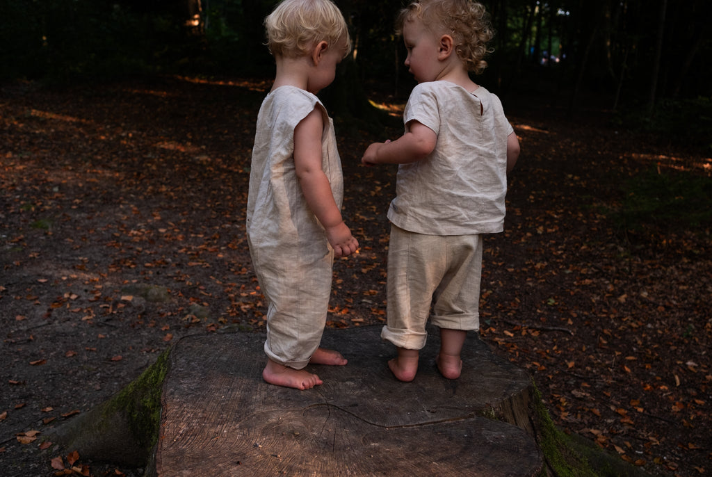 Ramie Baby/Kid Clothing Set - Beige