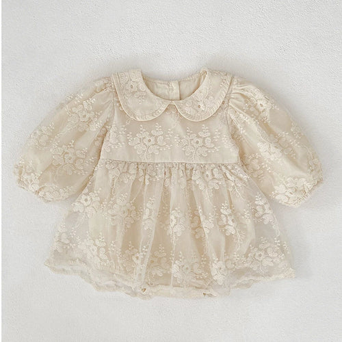 Baby Girls Flowers Pattern Long-sleeved Onesies and Dress – Princess